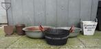 Schalen potten voor bloemen en planten buiten, Tuin en Terras, Bloempotten, Gebruikt, Rond, Ophalen of Verzenden, Minder dan 25 cm