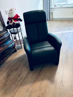 Zwarte Leren Telex Fauteuil, Ophalen of Verzenden, Gebruikt, Leer, 75 tot 100 cm