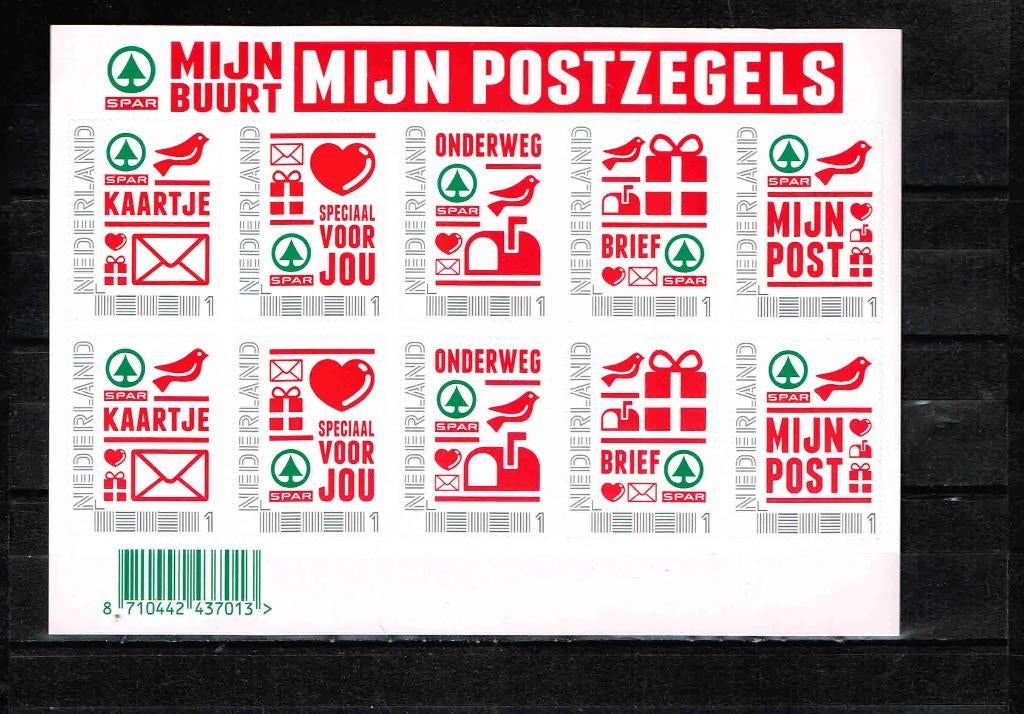 Spar  vel 10 persoonlijke zegels1/4.9, Verzenden, Na 1940, Postfris