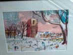Guus van eck , winter in holland (?) orgineel schilderij, Antiek en Kunst, Ophalen of Verzenden