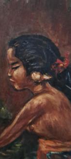 Olieverf Schilderij Balinese schone INDONESIË Bets Spijker, Ophalen of Verzenden