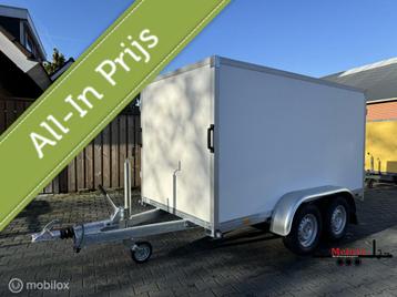 NIEUWE SYMA Gesloten aanhanger 300x150x150 2700KG Zijdeur beschikbaar voor biedingen