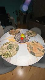 Set van 4 onderborden, Huis en Inrichting, Tafels | Eettafels, Ophalen, Met motief bladeren, 50 tot 100 cm, Rond
