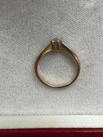 24K Gouden Damesring met Diamant 16mm, Sieraden, Tassen en Uiterlijk, Ringen, Ophalen of Verzenden, Met edelsteen, Dame, Goud