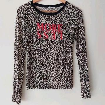 Shirt lange mouwen Longsleeve panter print neon opdruk S  beschikbaar voor biedingen
