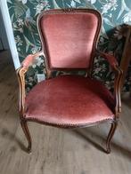 Vintage Stoel / fauteuil - Brocante Stijl, Huis en Inrichting, Stoelen, Ophalen, Gebruikt, Bruin, Stof