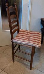 4 Hollands eiken knopstoelen met biezen, riet. Eettafelstoel, Ophalen, Gebruikt, Bruin, Hout