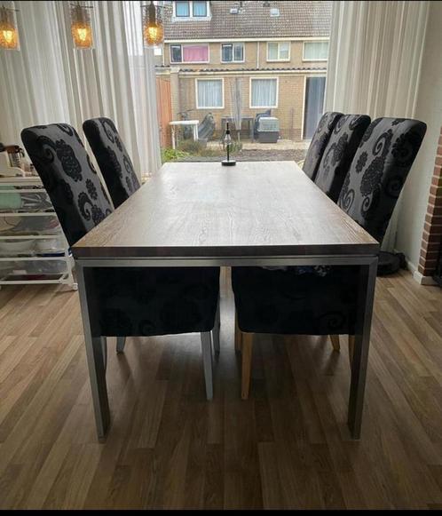6 eetstoelen zwart, onderhoudsvriendelijk, Huis en Inrichting, Stoelen, Ophalen of Verzenden