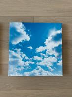 Fotocanvas 40x40x3 cm blauwe lucht-witte wolken, Minder dan 50 cm, Overige typen, Ophalen of Verzenden, Zo goed als nieuw