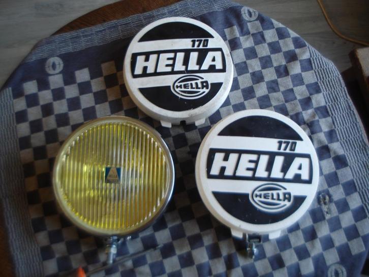 Oldtimer 2 hella mistlampen type 170 met hella covers ., Auto-onderdelen, Verlichting, Gebruikt, Ophalen of Verzenden