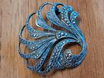 Zilveren broche met markasietjes, Minder dan 4 cm, Ophalen of Verzenden, Zo goed als nieuw, Nvt