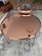 zuiver bijzettafels set van 2, Huis en Inrichting, Tafels | Bijzettafels, Minder dan 55 cm, Gebruikt, Metaal of Aluminium, Rond
