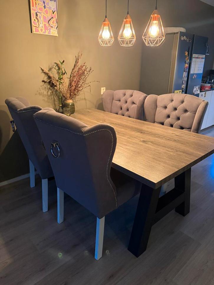 Rofra Eet- en Salontafel met Stoelen, Huis en Inrichting, Tafels | Eettafels, Gebruikt, 50 tot 100 cm, 150 tot 200 cm, Vier personen