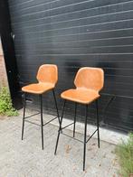 Set van twee barkrukken cognac nieuw, Huis en Inrichting, Barkrukken, 2 krukken, Ophalen of Verzenden, Nieuw