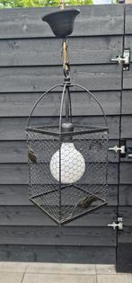 Industriële Hanglamp Metalen Kooi, Huis en Inrichting, Lampen | Hanglampen, Ophalen of Verzenden, Zo goed als nieuw, Metaal, Minder dan 50 cm