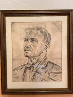 Portret van een bouwvakker–Edith E. Pijpers ;potloodtekening, Antiek en Kunst, Ophalen
