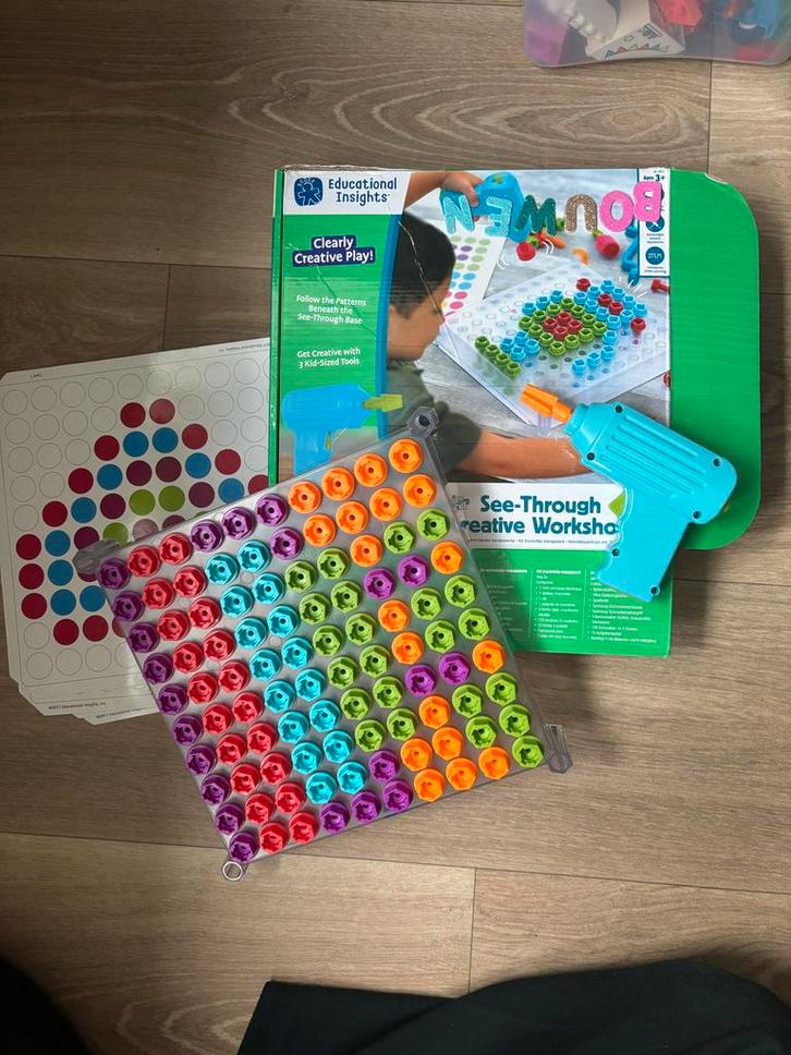 Educatief speelgoed - Boormachine met accessoires, Kinderen en Baby's, Speelgoed | Educatief en Creatief, Zo goed als nieuw, Knutselen