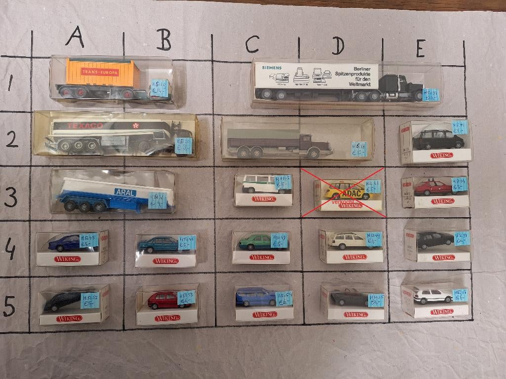 Treintjenl auto's 1:87 nr 26 t/m 44, Ophalen of Verzenden, Zo goed als nieuw, Auto, Overige merken