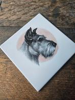 Vintage Tegel met Schnauzer Hond, Ophalen of Verzenden