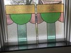 Glas in lood raam 2 stuks, Antiek en Kunst, Curiosa en Brocante, Ophalen