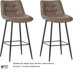 Bar Kruk Taupe Microfiber Zonder Armleuning €54,95p/st