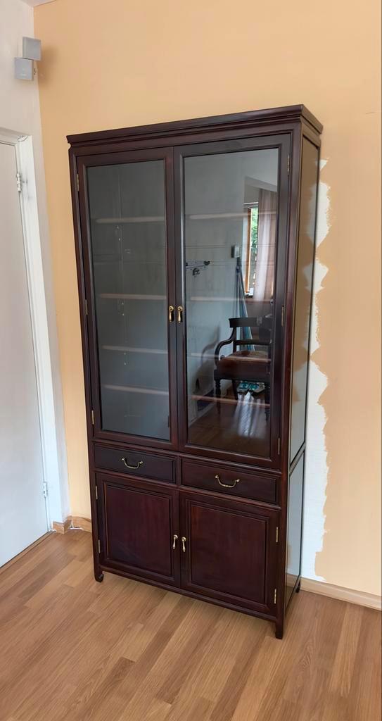 ️Chinese Vitrinekast  //// Porseleinkast - Nieuwstaat!, Huis en Inrichting, Kasten | Boekenkasten, Nieuw, 50 tot 100 cm, 150 tot 200 cm