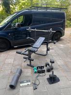 Klarfit workout halterbank met accessoires (bench), Sport en Fitness, Ophalen, Rug, Krachtstation, Zo goed als nieuw