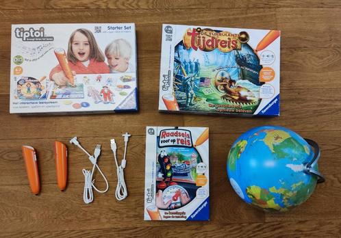 TipToy Startset Wereldbol Tijdreis en raadsels op reis, Kinderen en Baby's, Speelgoed | Educatief en Creatief, Zo goed als nieuw
