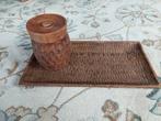 Woood dienblad met pot, Ophalen of Verzenden, Nieuw, Rond, Hout