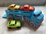 Green Toys vrachtwagen/transporter met 3 auto’s, Ophalen, Zo goed als nieuw