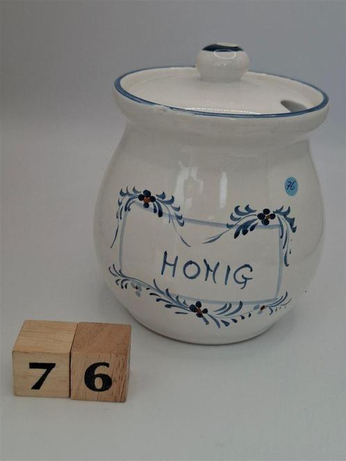 Honingpot [nr. 076] gemerkt Gilda, hoog ong. 13,7 cm, gaaf, Huis en Inrichting, Keuken | Servies, Zo goed als nieuw, Overige typen