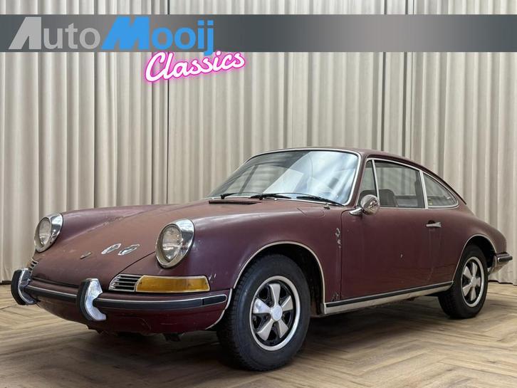 Porsche 911 T 2.0 Coupé 1969 / Kardex / Fuchs / Longhood /, Auto's, Oldtimers, Bedrijf, Te koop, Lederen bekleding, Lichtmetalen velgen