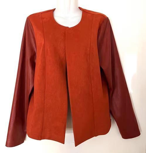 Roberto Sarto suède/leer look jasje maat 42[v], Kleding | Dames, Jasjes, Kostuums en Pakken, Zo goed als nieuw, Jasje, Maat 42/44 (L)