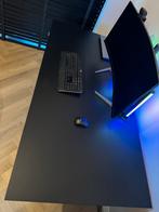 Ikea IDÅSEN elektrisch sta-zit bureau - Zwart/Donkergrijs, Ophalen, In hoogte verstelbaar, Zo goed als nieuw, Stabureau