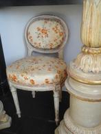 antieke FRANSE houten KINDERSTOEL, creme/bloemen, stoel, Ophalen