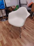 4stk. Eames eetkamerstoel wit, verchroomd look-a-like, Ophalen, Gebruikt, Wit, Modernistisch en mid-century modern