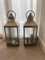 Twee sfeervolle windlicht lantaarns voor kaarsen, Ophalen, Zo goed als nieuw, Minder dan 25 cm