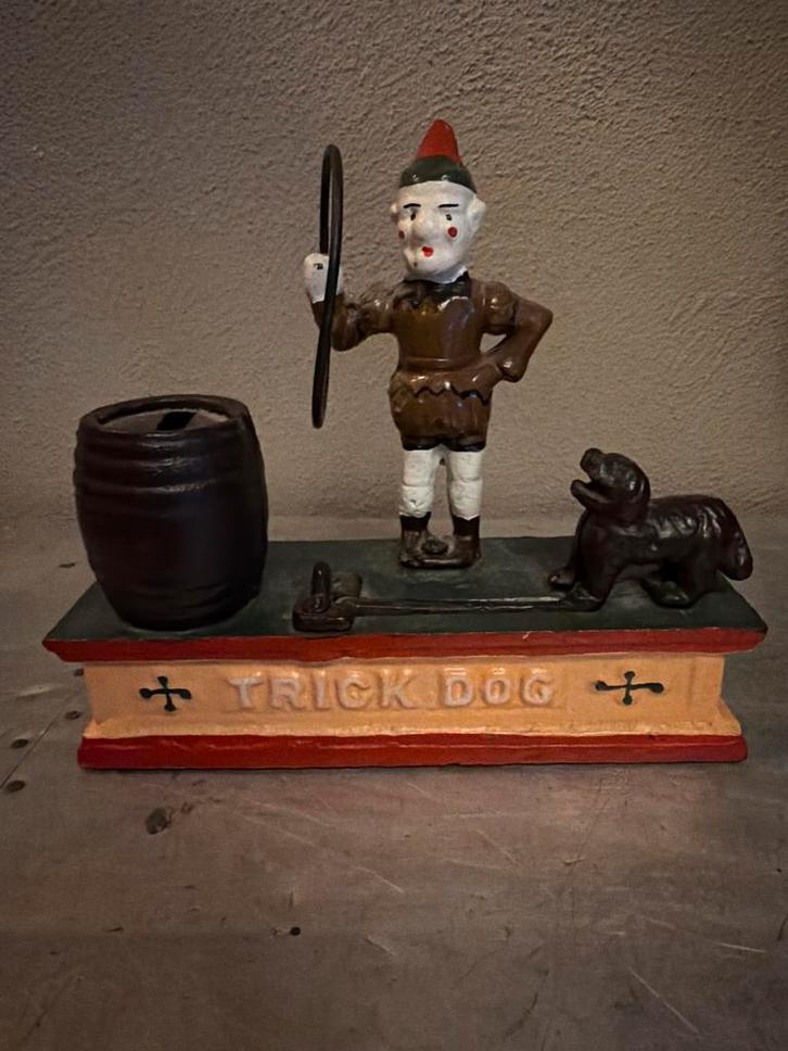 Antieke Trick Dog Spaarpot, Antiek en Kunst, Antiek | Klokken, Ophalen of Verzenden