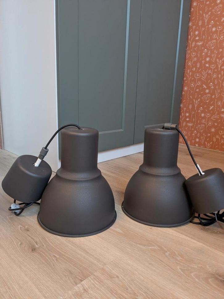 Ikea Hektor hanglamp, set van 2, Huis en Inrichting, Lampen | Hanglampen, Gebruikt, Minder dan 50 cm, Metaal, Ophalen