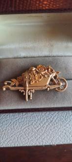 Antieke  emaille broche,decor bloemen., Sieraden, Tassen en Uiterlijk, Antieke sieraden, Ophalen of Verzenden, Overige materialen