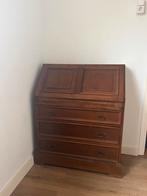 Mooie houten secretaire bureau, Ophalen, Gebruikt, Eikenhout, 50 tot 100 cm