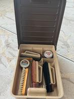 Schoenpoets set in vintage koffer, Ophalen of Verzenden, Gedragen, Bruin, Overige typen