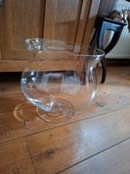 Mooie grote  glazen vaas / viskom op voet, Ophalen, Overige kleuren, Minder dan 50 cm, Glas