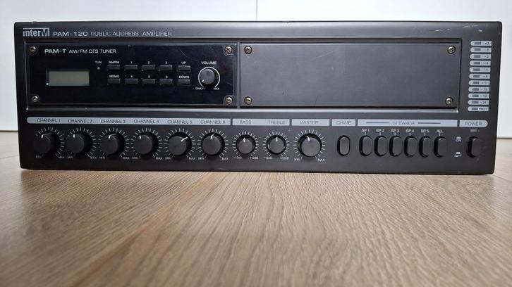 Inter-M PAM120  PA versterker mixer 120Watt 100V + 4 Ohm, Audio, Tv en Foto, Versterkers en Receivers, Gebruikt, Overige systemen