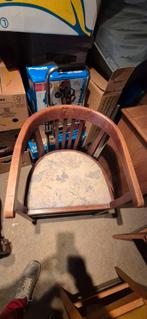 Vintage Houten Stoel met Bloemenbekleding, Ophalen