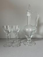 Karaf met 4 glazen, Antiek en Kunst, Antiek | Glas en Kristal, Ophalen