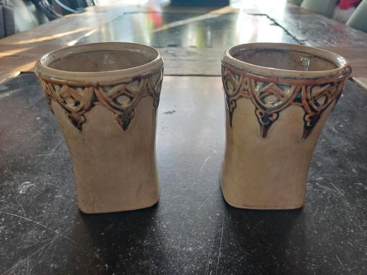 Set van 2 Aardewerk Vaasjes, Tuin en Terras, Bloempotten, Ophalen of Verzenden