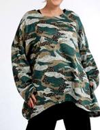 Oversized pullover Shirt Lagenlook camouflage 54 56 58 60, Kleding | Dames, Grote Maten, Groen, Trui of Vest, Zo goed als nieuw