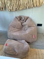 Lounge pug zitzak met poef, Ophalen, Zo goed als nieuw, Bruin, Zitzak