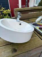 Wastafel met kraan, Doe-het-zelf en Verbouw, Sanitair, Ophalen, Gebruikt, Chroom, Wastafel